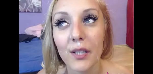 trendsBlonde amateur takes facial cumshot